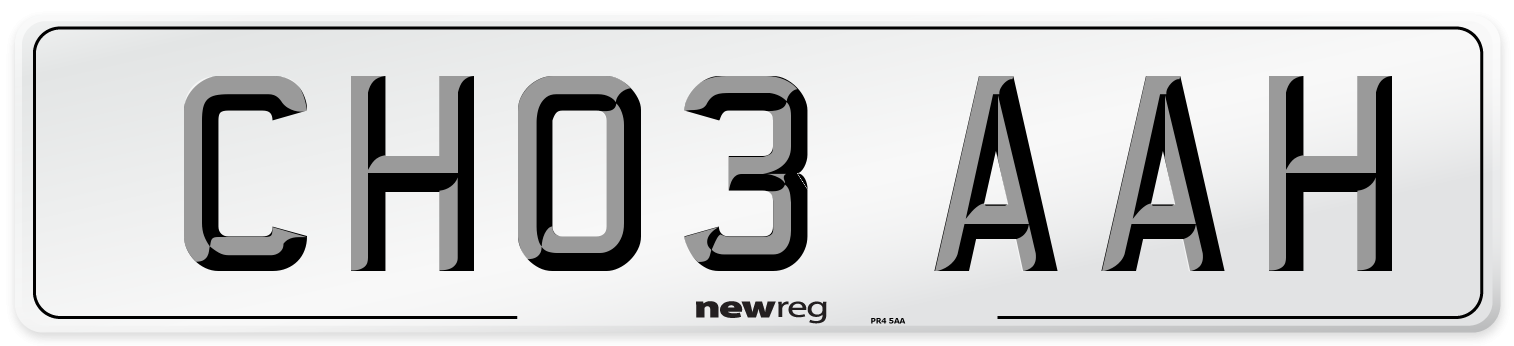CH03 AAH Number Plate from New Reg